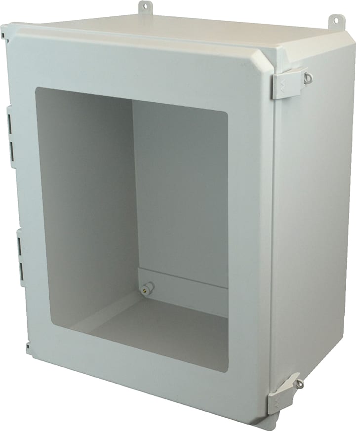 Allied Moulded AMU2060NLW Nonmetal Snap Latch Hinged Window Cover Wall Mount Enclosure Assembly