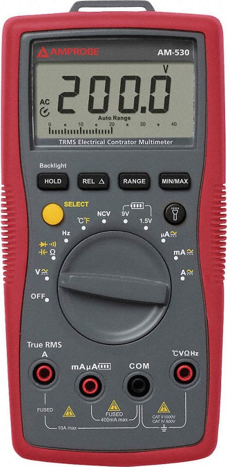 Amprobe AM-530 True-rms Electrical Contractor Digital Multimeter