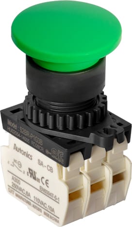 Autonics S2BR-P1G3B 22-25 mm Mushroom-Head Push Button Switches
