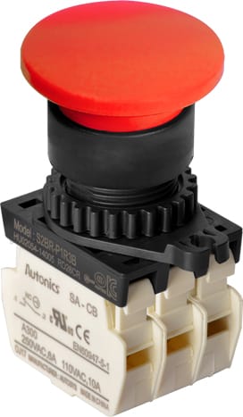 Autonics S2BR-P1R3B 22-25 mm Mushroom-Head Push Button Switches