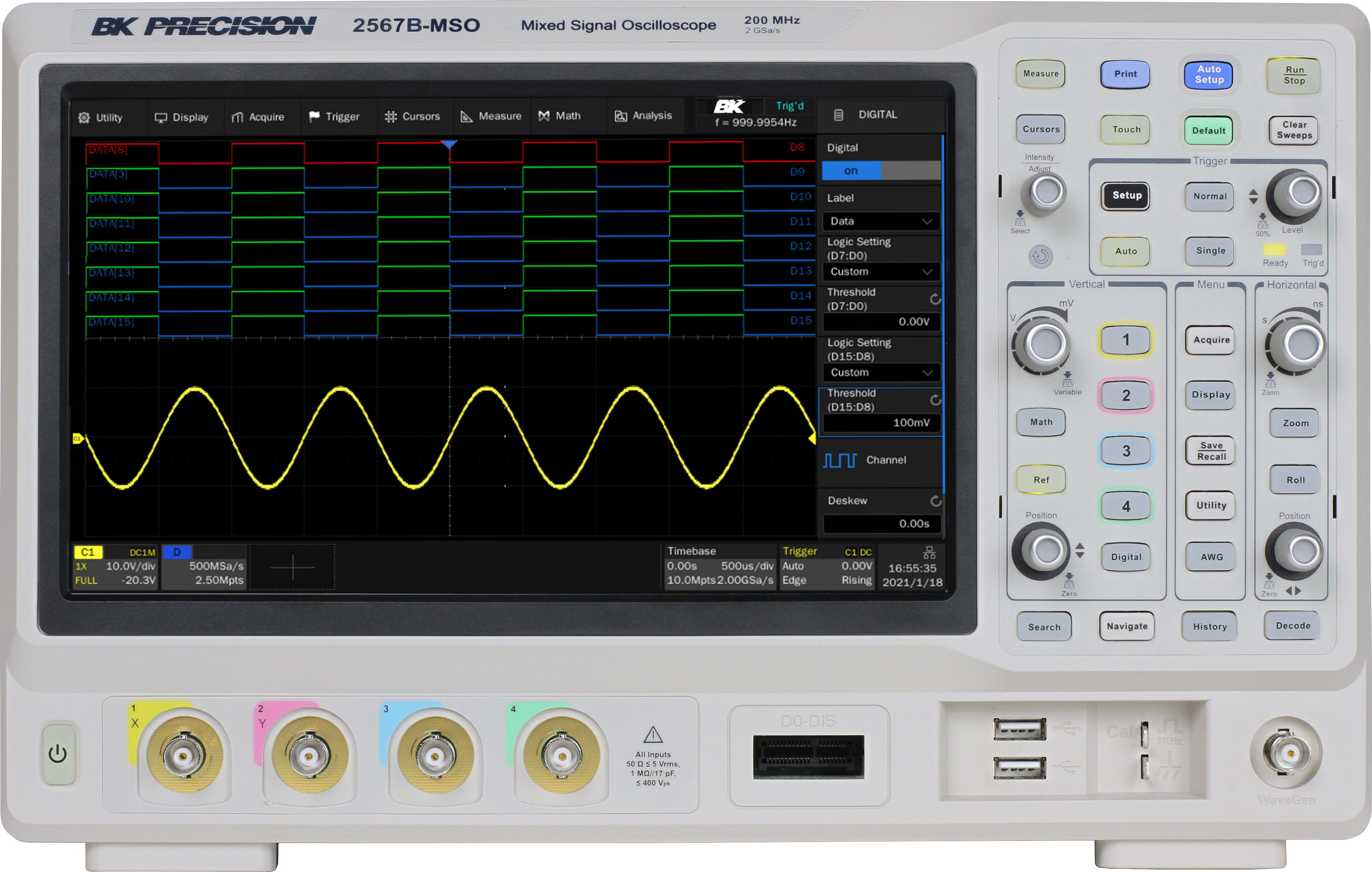 BK 2567B-MSO - 2 GSa/s 4 Channel Mixed Signal Oscilloscope