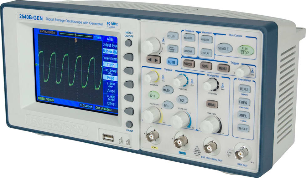 BK Precision 2540B-GEN - 60 MHz, 1 GSa/s Digital Storage Oscilloscope
