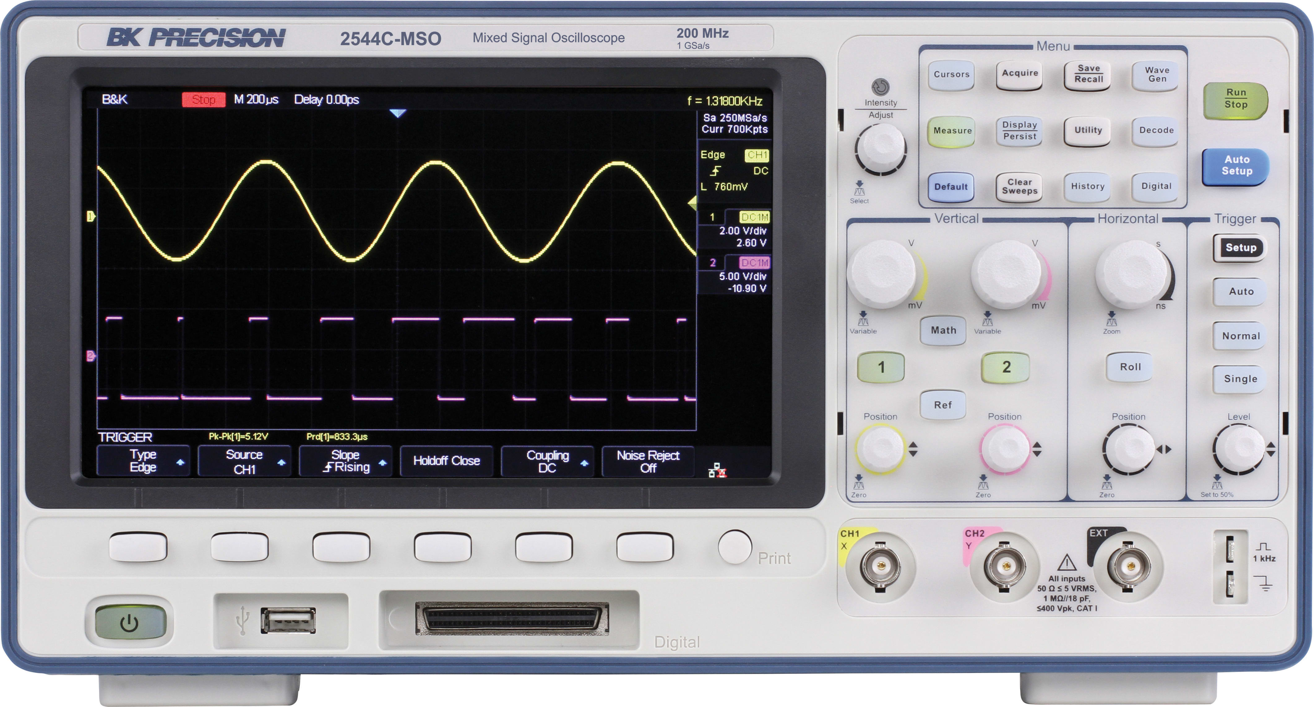 BK Precision 2544C-MSO - 200 MHz Mixed Signal Oscilloscope