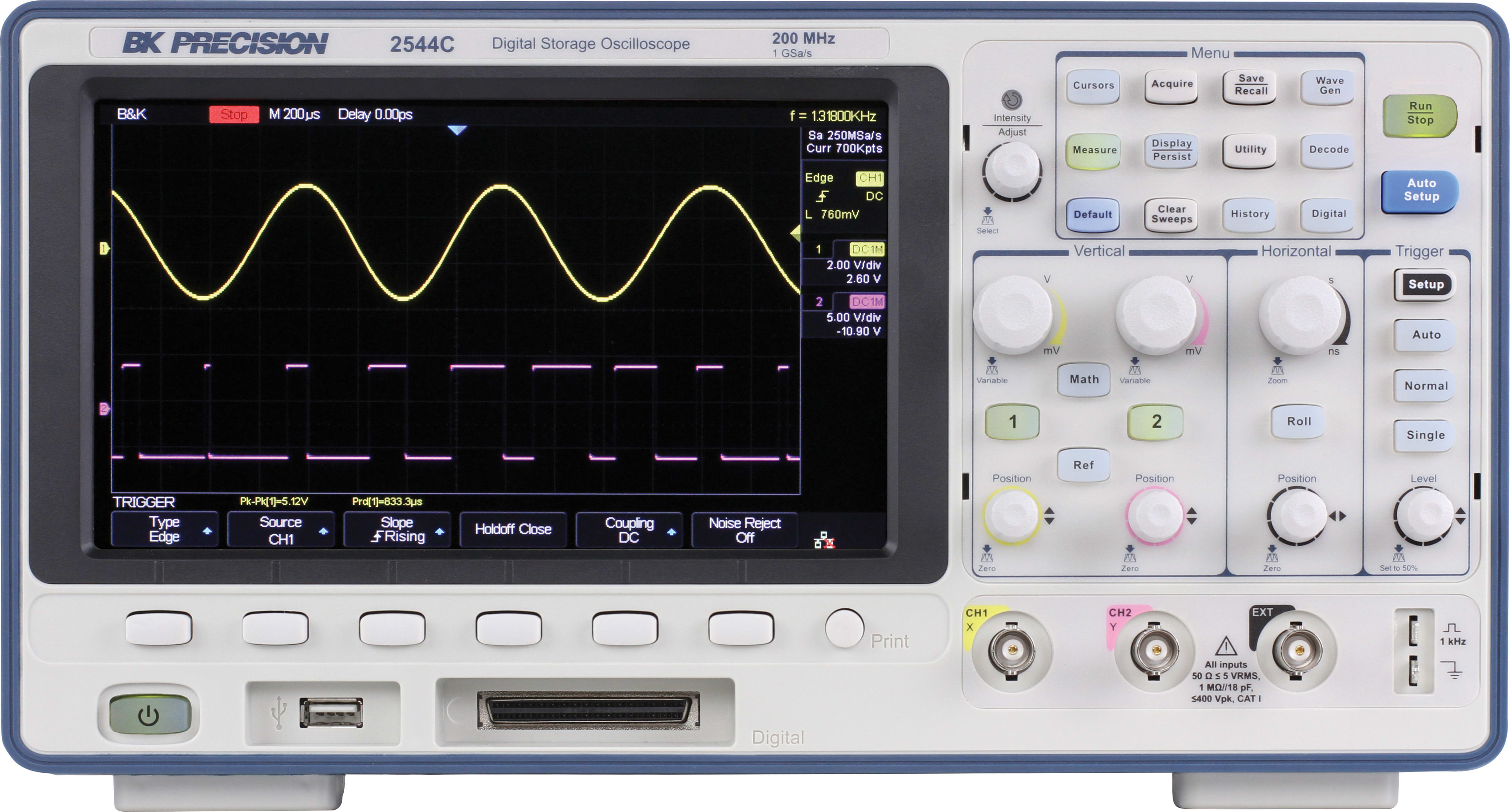 BK Precision 2544C - 200 MHz Digital Storage Oscilloscope