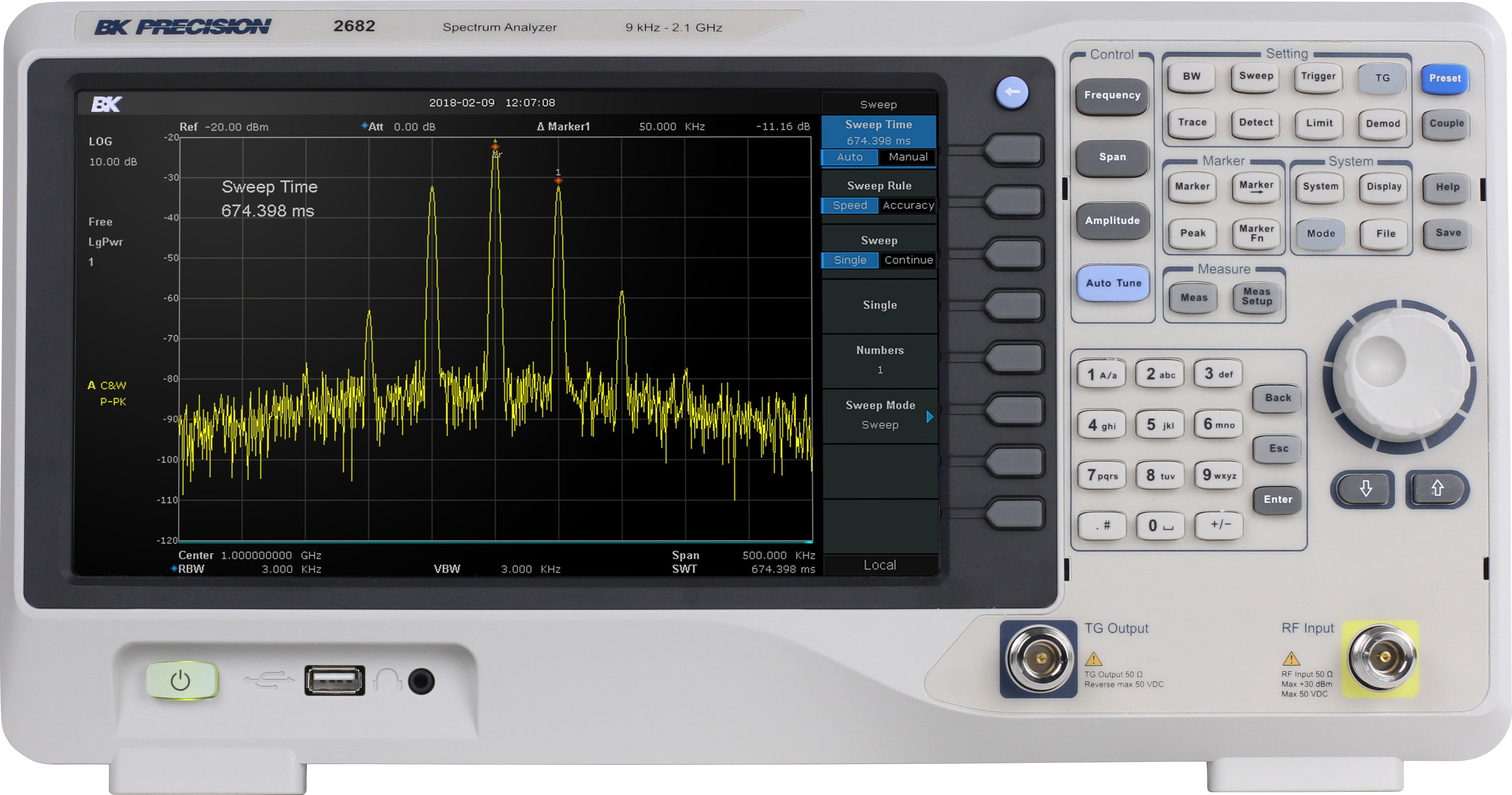 BK Precision 2682 9 kHz - 2.1 GHz Spectrum Analyzer