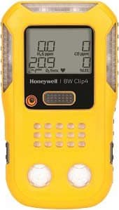 BW Clip4 Multi-Gas Portable Gas Detector, Yellow Housing