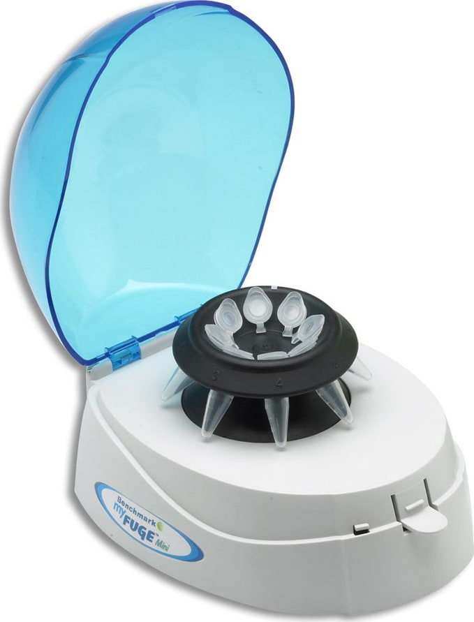 Benchmark myFuge Mini Blue MyFuge Mini Centrifuge, blue lid with 2 rotors, C1008-B