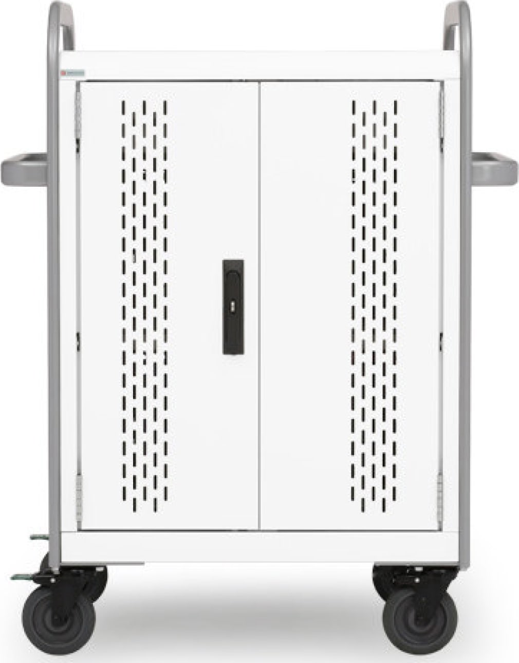 Bretford MDMLAP20-AWAL - Pulse Charging Cart, 20-Unit 3-Point Lock - White/Alum