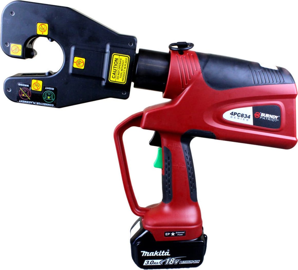 Burndy PAT4PC834LI - PATRIOT 6-Ton Dieless 4 Point C-Head Crimper