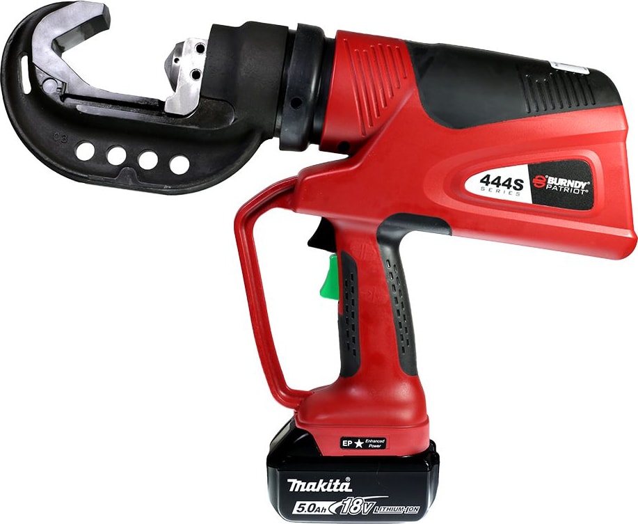 Burndy PAT444SL5 - PATRIOT 11-Ton Dieless C-Head Crimper, (2) 5.0Ah Li-ion, 120V AC Charger, Hard Case
