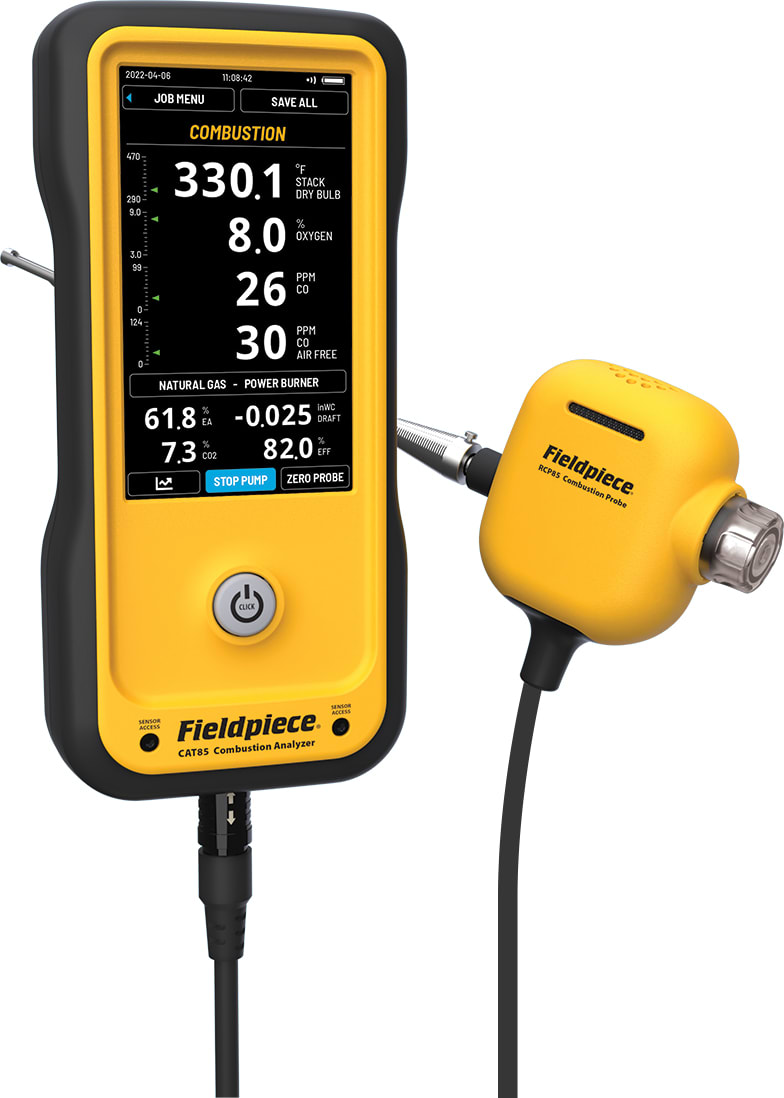 Fieldpiece CAT85 - Combustion Analyzer with Live Draft and Built