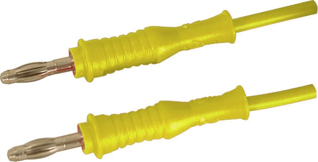 Cal Test CT2060-25-4 Banana Plug Test Lead, 4mm P-P - PVC 0.75, 25cm, Yellow