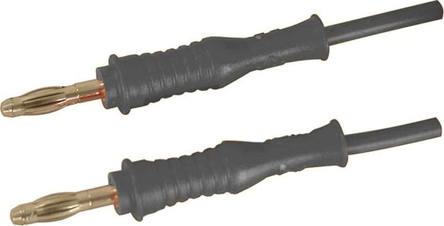 Cal Test CT2060-50-0 Banana Plug Test Lead, 4mm P-P - PVC 0.75, 50cm, Black