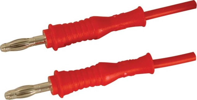 Cal Test CT2060-50-2 Banana Plug Test Lead, 4mm P-P - PVC 0.75, 50cm, Red