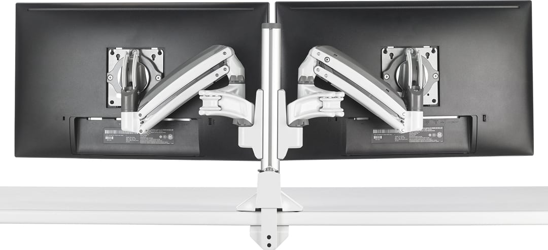 Chief KXC220W - KX Low-Profile Dual Monitor Arm, Column Desk Mount, White