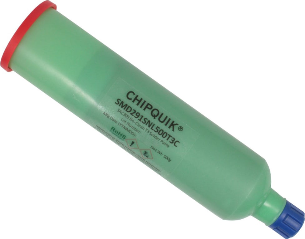 Chip Quik SMD291SNL500T3C - SAC305 Solder Paste / No Clean, 500 Gram Cartridge, T3