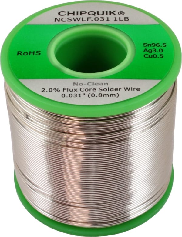 Chip Quik SMDSWLF.031 8OZ LF Solder Wire 96.5/3/0.5 Tin/Silver/Copper  no-clean .031 1/2lb