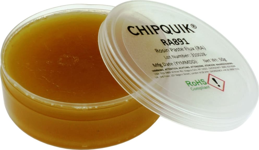 Chip Quik RA891 Rosin Paste Flux RA in 2oz Flat Jar 50 gram Color Brown
