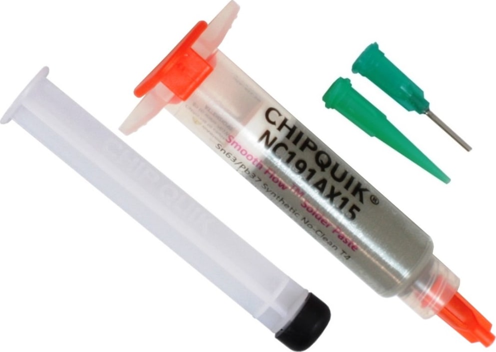 Chip Quik NC191AX15 - Smooth Flow Leaded Solder Paste, Sn63/Pb37, T4 (15g Syringe)