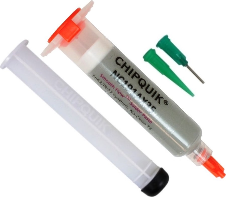 Chip Quik NC191AX35 - Smooth Flow Leaded Solder Paste, Sn63/Pb37, T4 (35g Syringe)