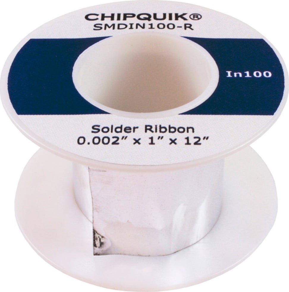 Chip Quik SMDIN100-R - Indium Solder Ribbon (In100) 0.002" x 1" x 12"