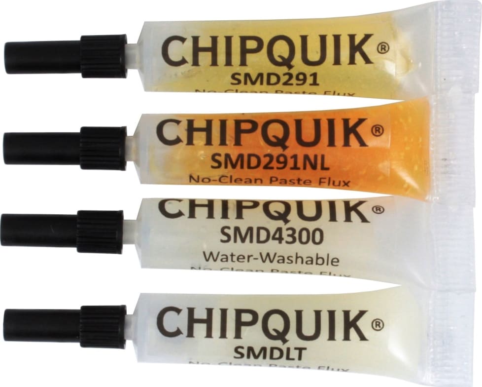 Chip Quik SMDST2CC4 Tack Flux in 2cc Squeeze Tubes Sample Pack of 4 Different Fluxes