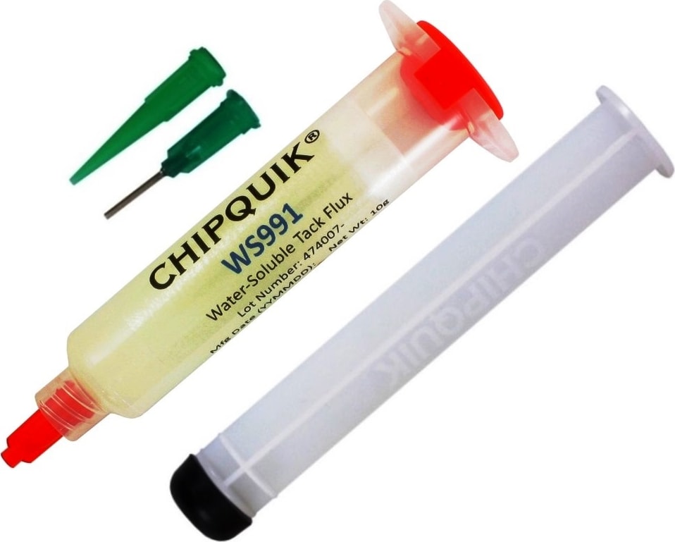 Chip Quik WS991 - Water-Soluble Tacky Flux 10cc Syringe