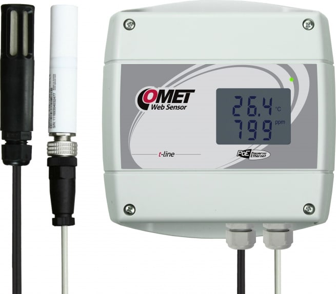 Comet T6641 - Web Sensor with PoE, Temperature, Humidity, CO2 Cable Probes
