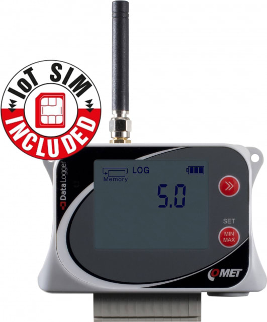 Comet U5841Msim - Datalogger for 3 Voltage Inputs 0-10V and 1 Two-State Input, GSM Modem, Flat Rate SIM Card