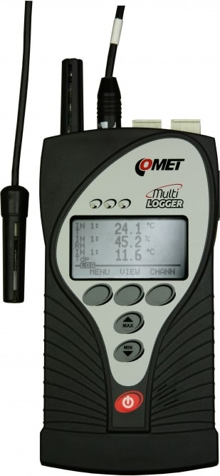 Comet M1322 Ethernet Multilogger Thermo-Hygro-C02 Meter with 2 MiniDIN and 2 Terminals