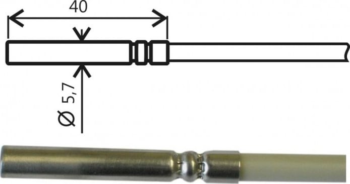 Comet SN187M Temperature Probe, Pt1000TGL40/M, Cable 5m