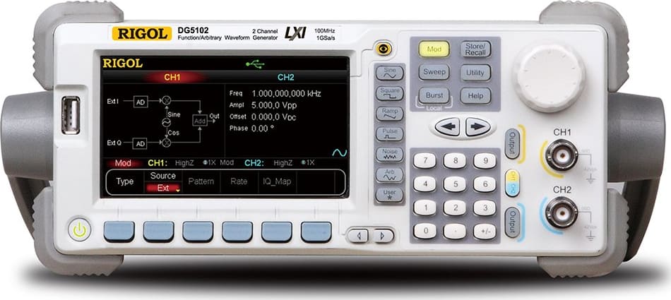 Rigol DG5102 100 MHz, 2 Channel, 14 bit Arbitrary Waveform and Function Generator 