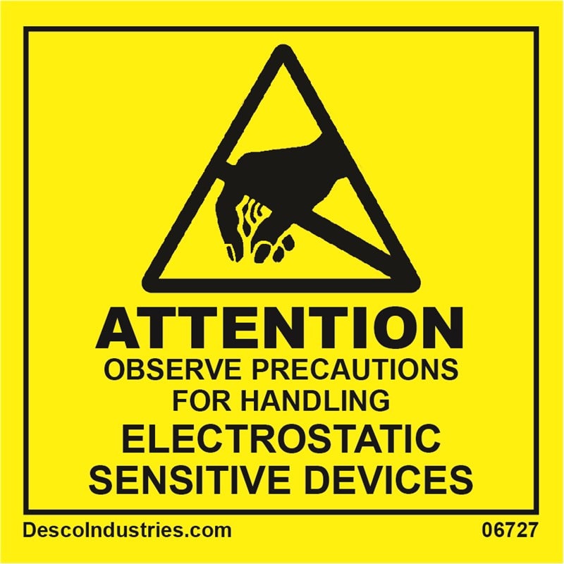 Desco 06727 - Attention Label, MIL 129N, English