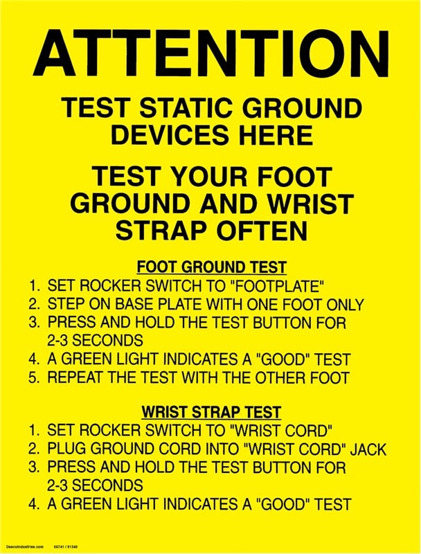 Desco 06741 - Foot/Wrist Ground Tester Poster