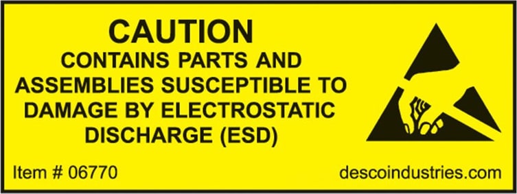Desco 06770 - Equipment Containing ESDS Label