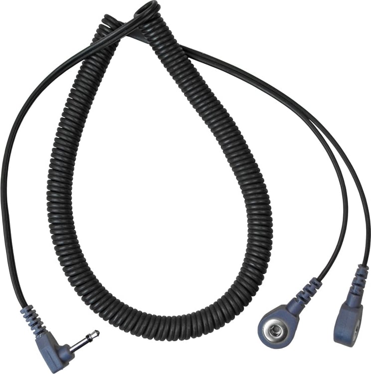 Desco 19862 - Six Foot Coil Cord with 4mm Snaps (Dual Wire)