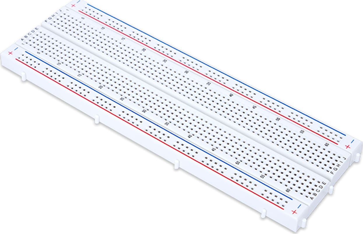 Solderless Breadboard Kit: Small Solderless Breadboard with Two Power Rails