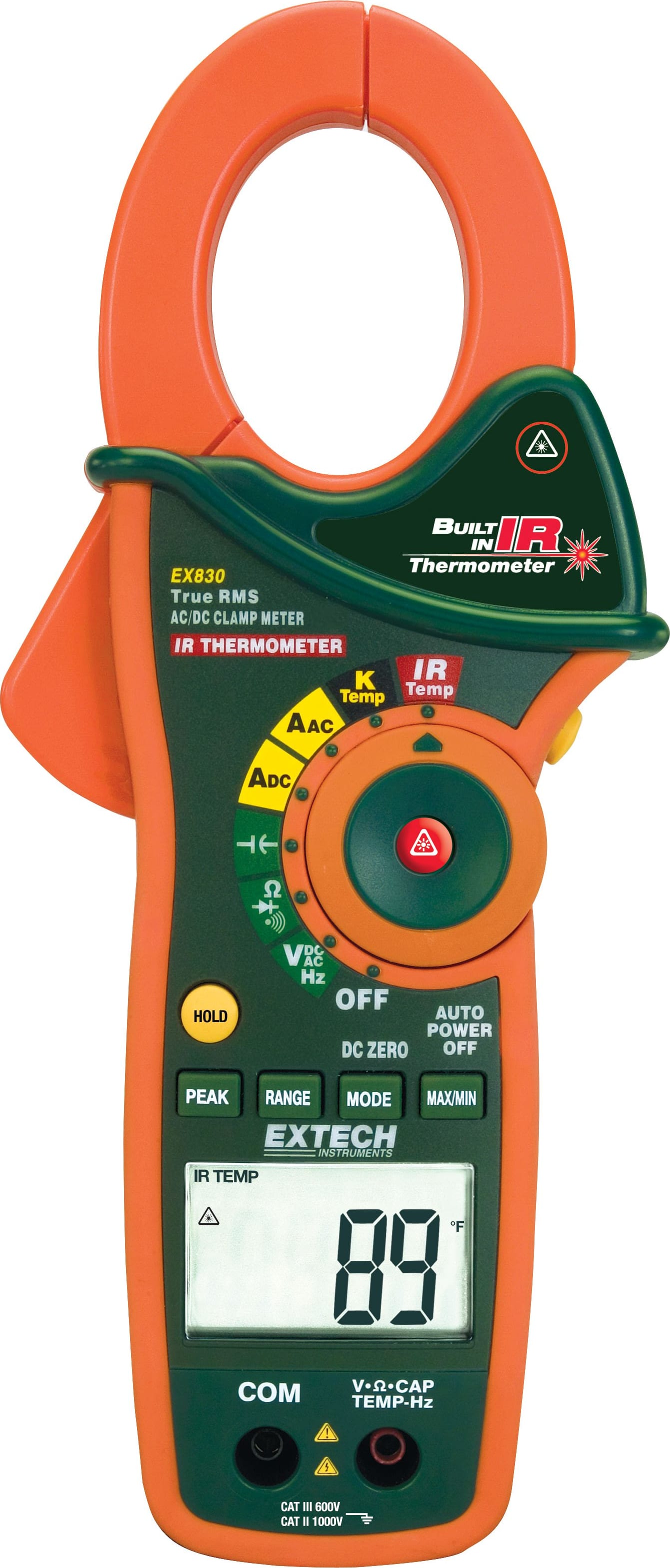 Extech EX830 1000A True RMS AC/DC Clamp Meter with IR Thermometer