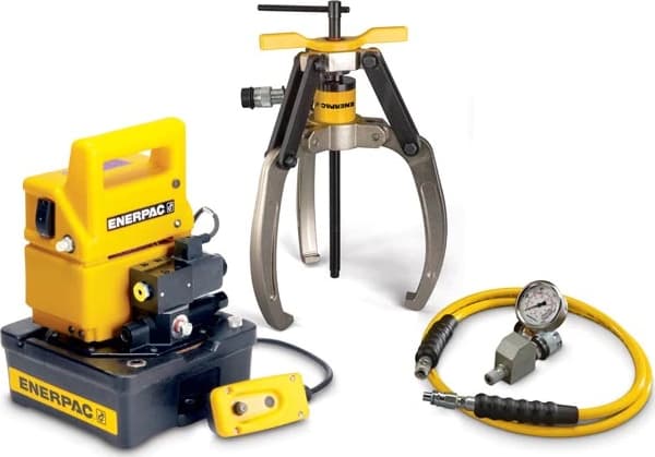 Enerpac LGHS Series Hydraulic Lock-Grip Puller Set with Electric Pump