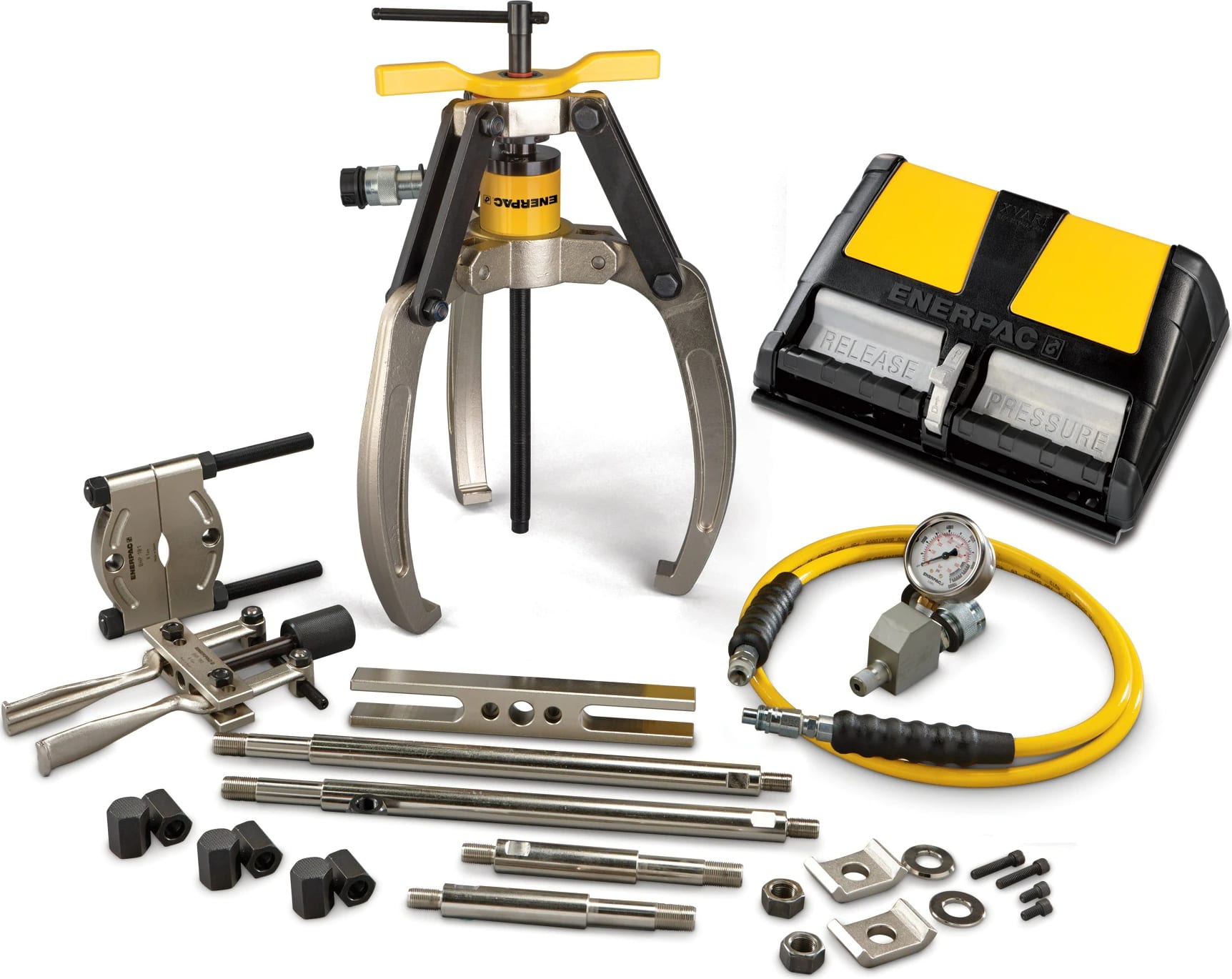 Enerpac LGHMS314A - Hydraulic Lock-Grip Master Puller Set w/ Air Pump, 14 Ton