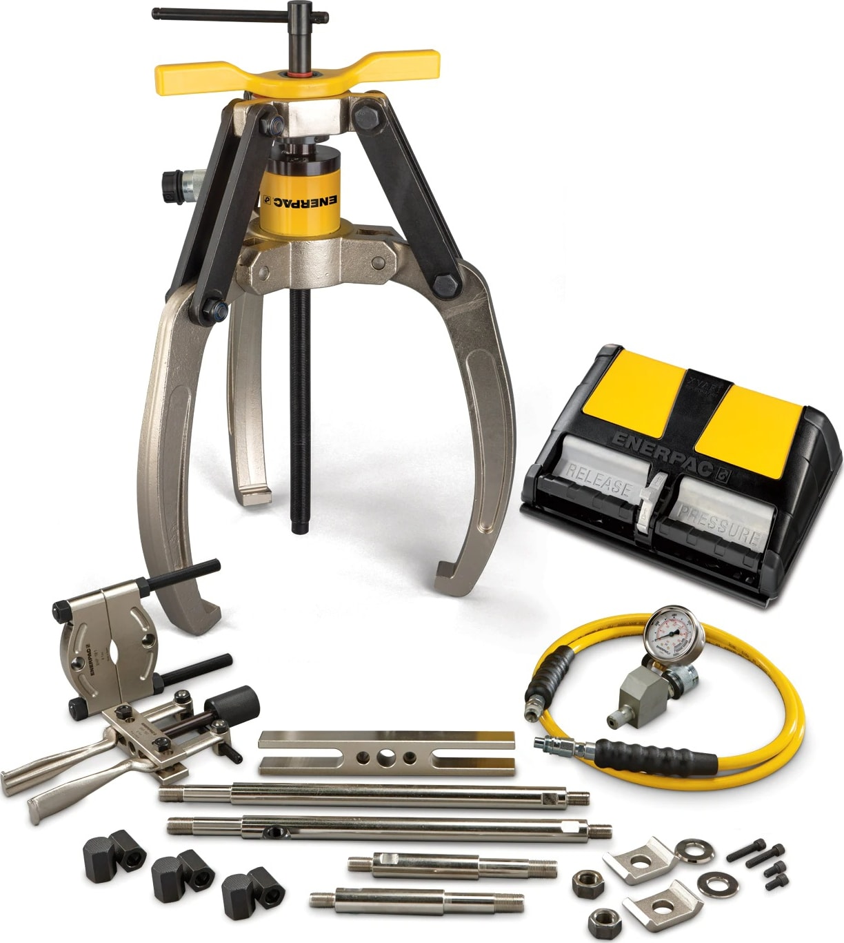 Enerpac LGHMS324A - Hydraulic Lock-Grip Master Puller Set w/ Air Pump, 24 Ton