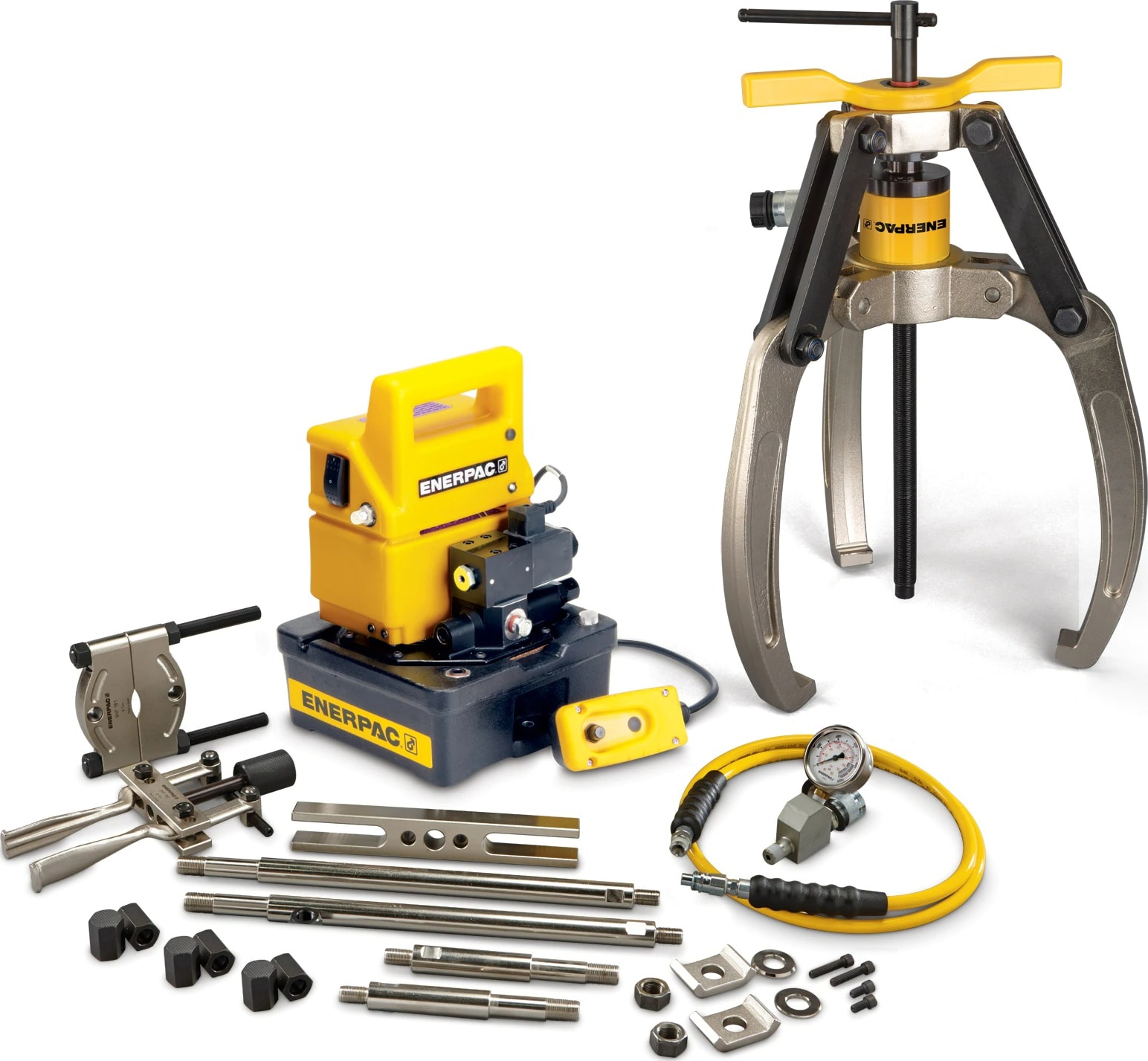 Enerpac LGHMS324EB - Hydraulic Lock-Grip Master Puller Set w/ Electric Pump, 115V, 24 Ton