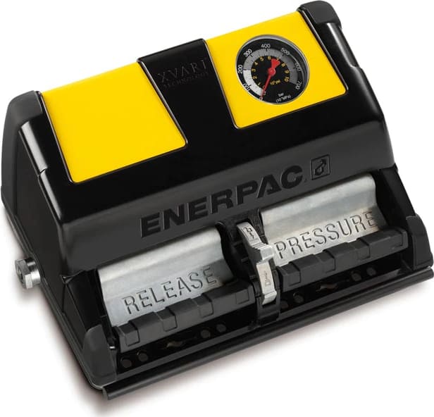 Enerpac XA12G - Air Driven Hydraulic Pump, 3/3 Valve, 122 cu.in Usable Oil, Integrated Pressure Gauge