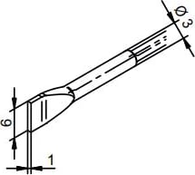 Ersa 0462FDLF060/SB - Pair of Tweezer Tips, Desoldering Tips, 6 mm