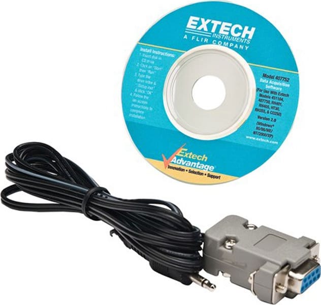 Extech 407752 RS-232 Software and Cable