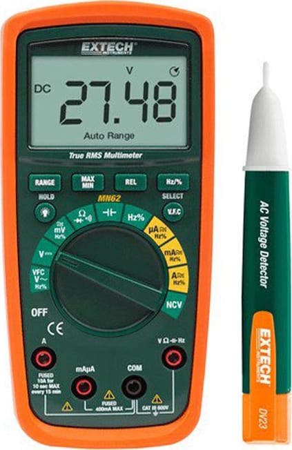 Extech MN62-K True RMS Multimeter with AC Voltage Detector