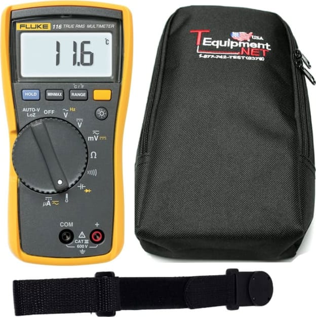 Fluke 116 PRO TE HVAC True RMS Multimeter with Soft Case and Magnetic Hanging Strap