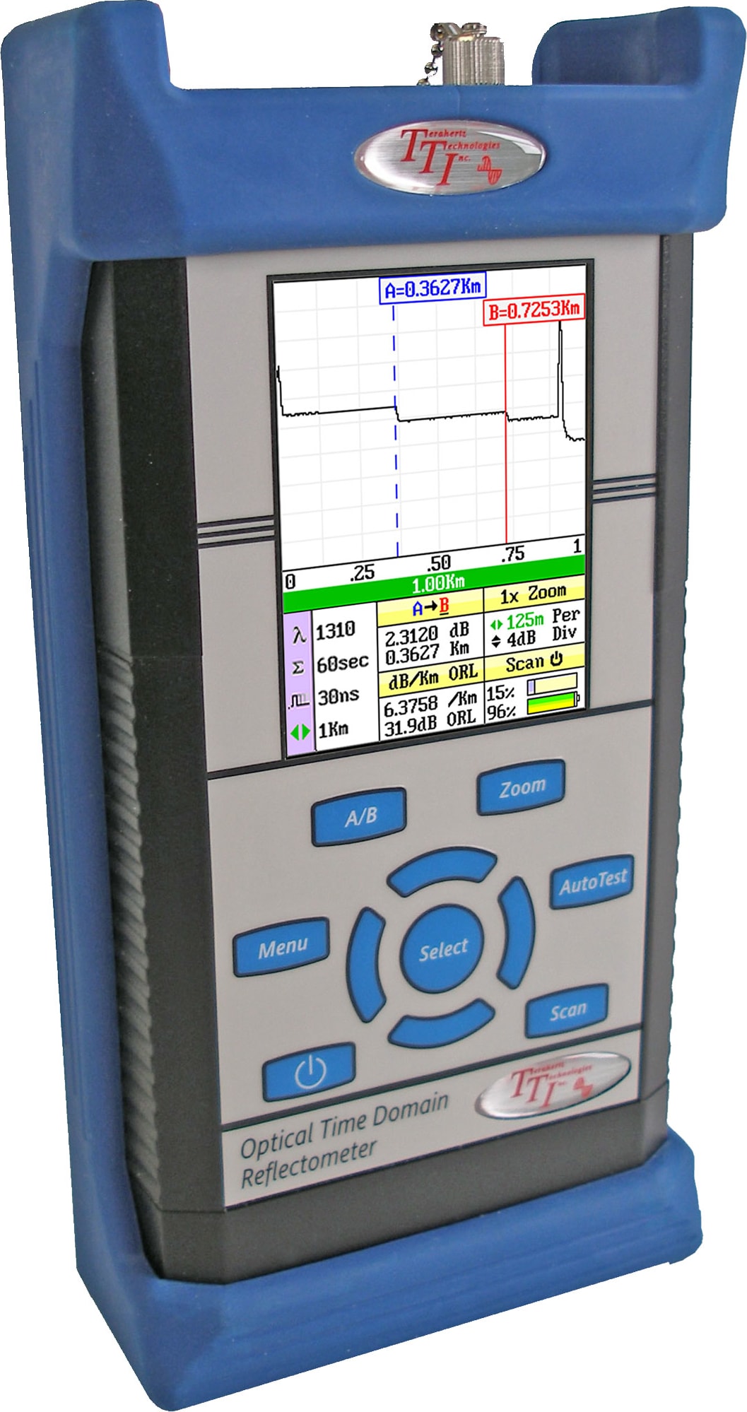 Terahertz FTE-7000A-ECON 1310/1550nm SM Economy Touch Screen OTDR