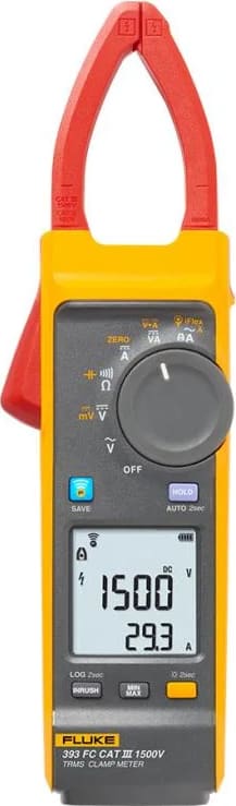 Fluke 393 FC - CAT III 1500V TRMS Wireless Clamp Meter with iFlex (999.9 A AC/DC)