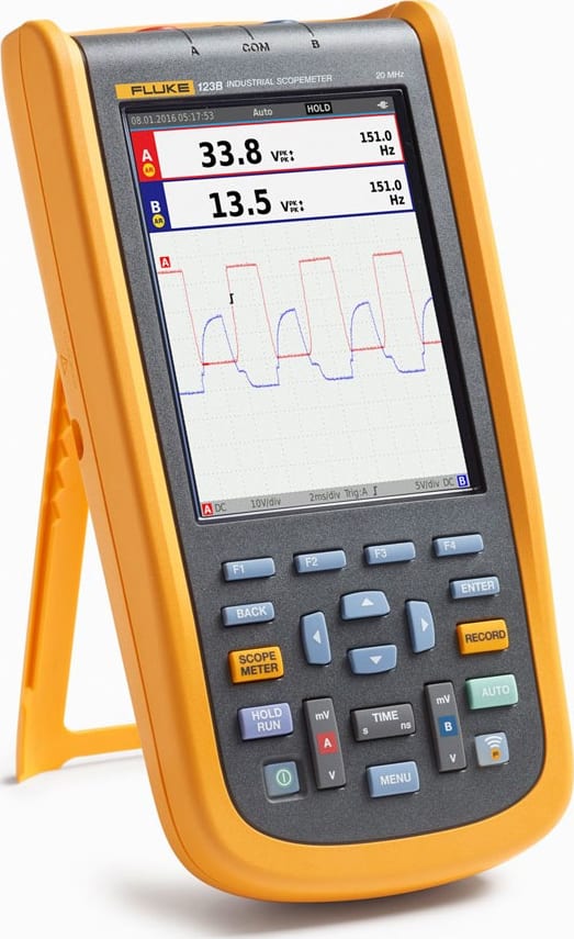 Fluke125B/NA/S Industrial Scope plus SCC 40MHZ, N America Side View